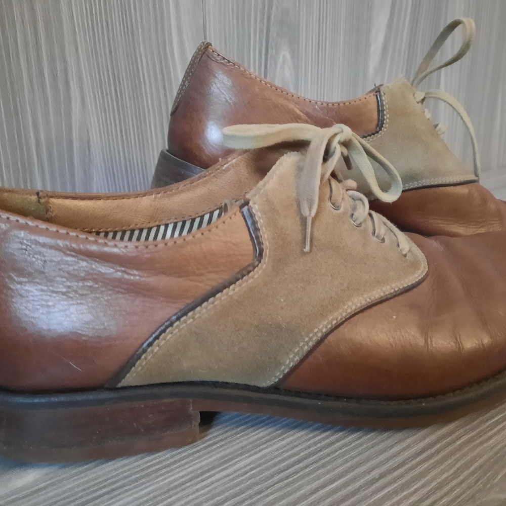 a.n.a Brown and Tan Oxford Shoes with Two-Tone Design